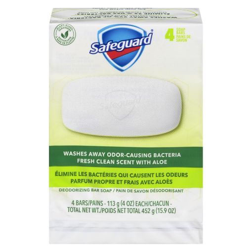 Picture of SAFEGUARD DEODORIZING BAR SOAP - FRESH CLEAN SCENT W/ ALOE 4X113GR